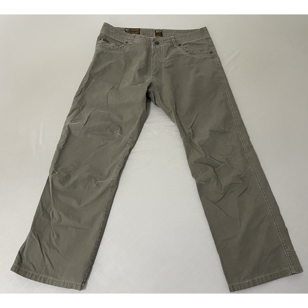 KUHL Revolvr Mens 36x30 Gray Hiking Pants Articulated Knee Canvas